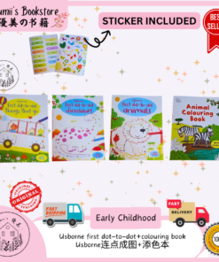 Usborne first dot-to-dot+colouring book with stickers workbook