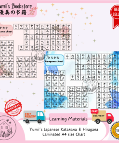 Yumii's Japanese Katakana & Hiragana Laminated A4 size Chart